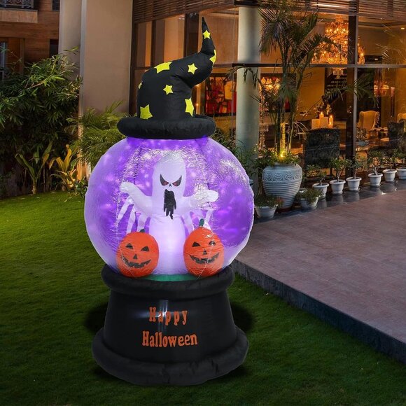 6FT Lighted Snow GlobeL  Halloween Blow Up Inflatable Decoration with LED Light - Picture 4 of 9